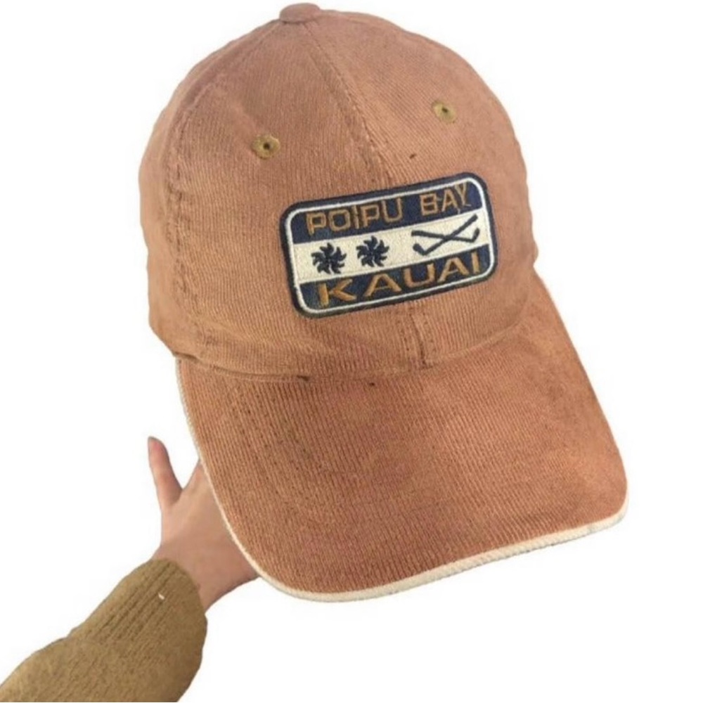 Vintage Imperial Golf Baseball Cap Hat Corduroy Poipu Bay Hawaii